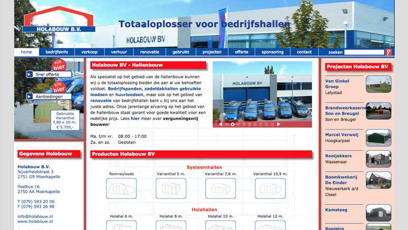 Website - Hola Bouw, Moerkapelle