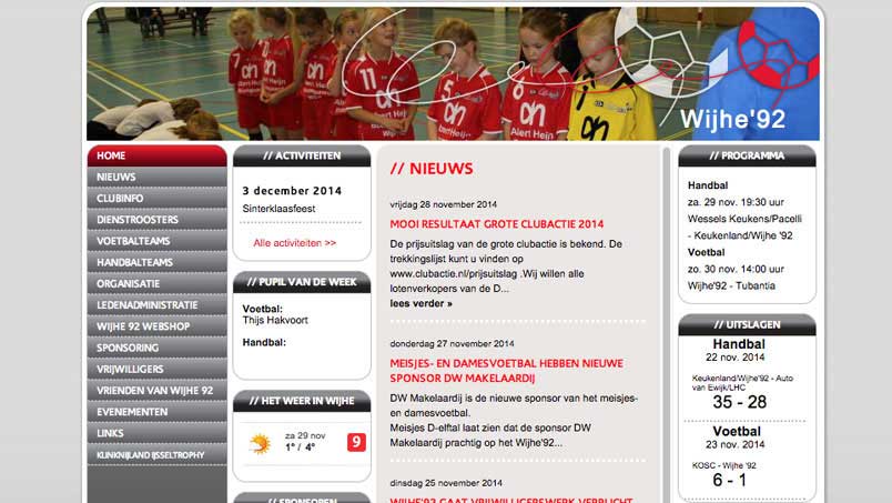 Website - Voetbal- en handbalvereniging Wijhe '92, Wijhe